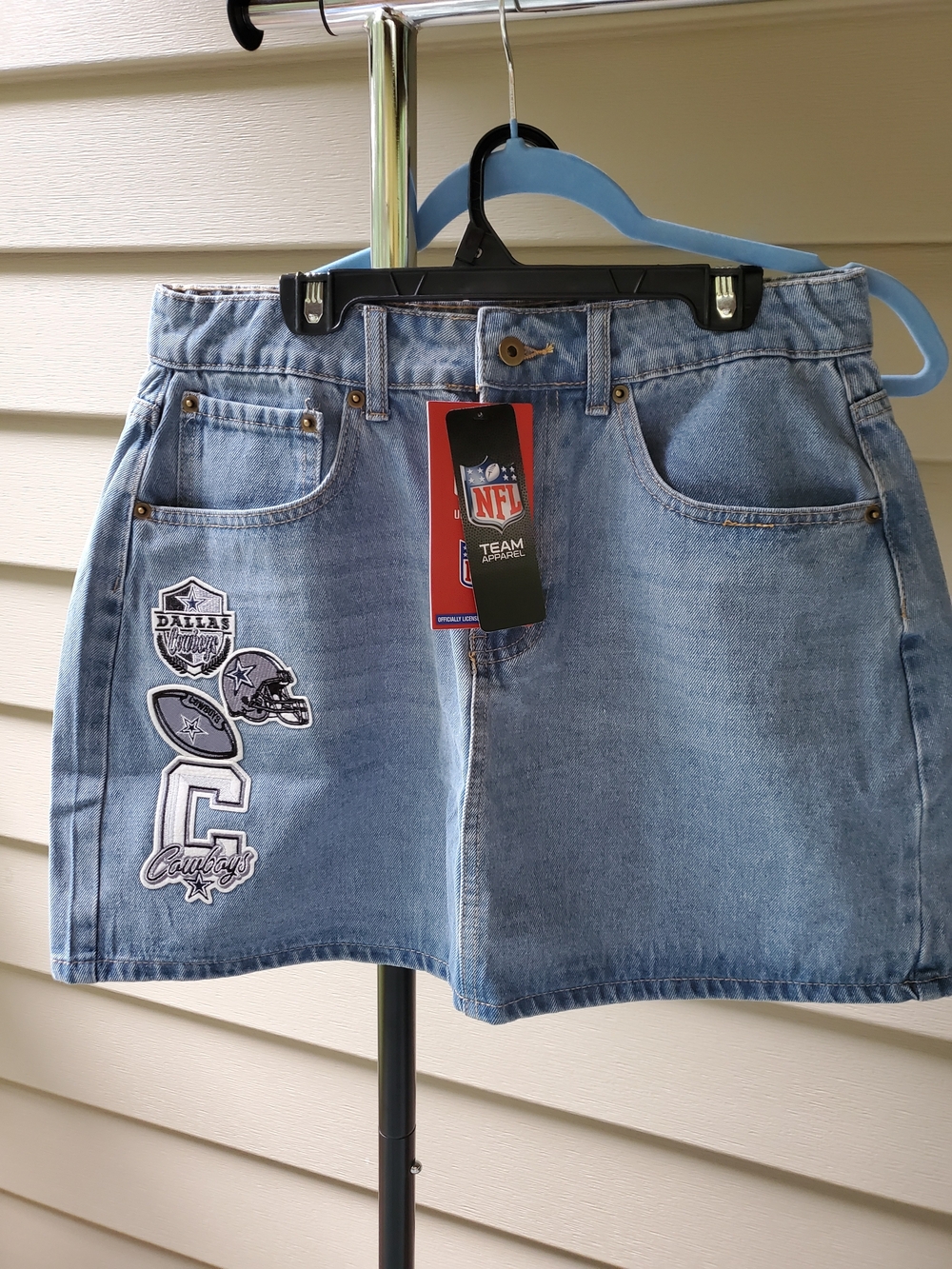 NFL Dallas Cowboys Light Blue Denim Skirt . Various Sizes Avail. NWT